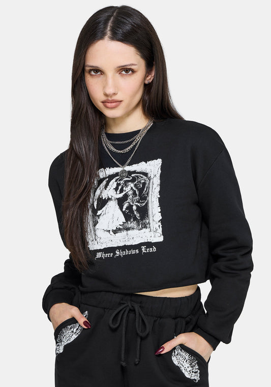 Shadows Crop Sweat Top