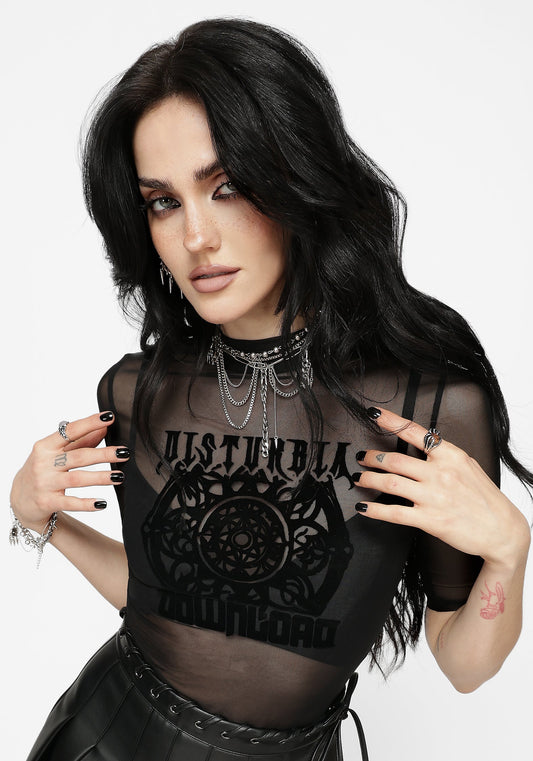 Disturbia X Download Flocked Mesh Top