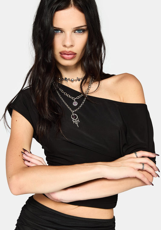 Neevah Slinky Short Sleeve Top