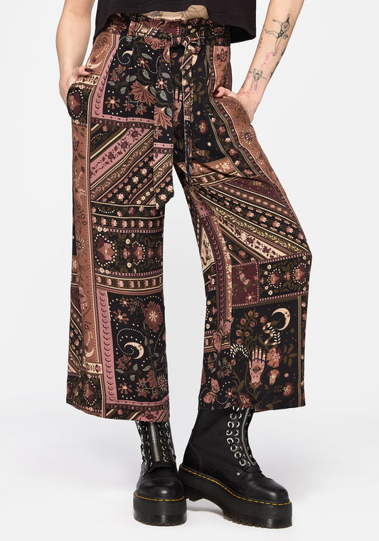 Nola Folk Patchwork Print Paperbag Culotte